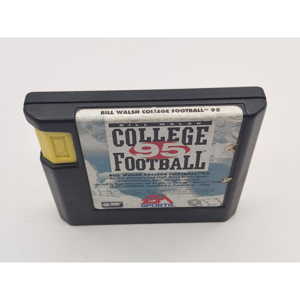 Bill Walsh College Football 95 (Sega Genesis, 1994) Game Cartridge - Picture 2 of 2